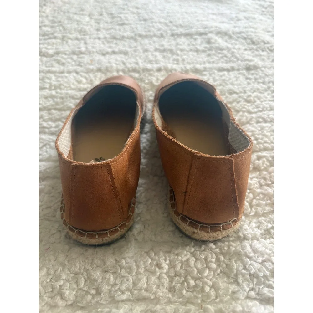 Free People Laurel Canyon Camel Brown Leather Espadrille Flats Size EU 40 ‎ US 9
